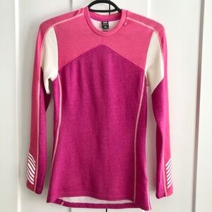 Helly Hansen, Lifa, Merino, Base Layer Crew, Womens, Size Med, Pink
